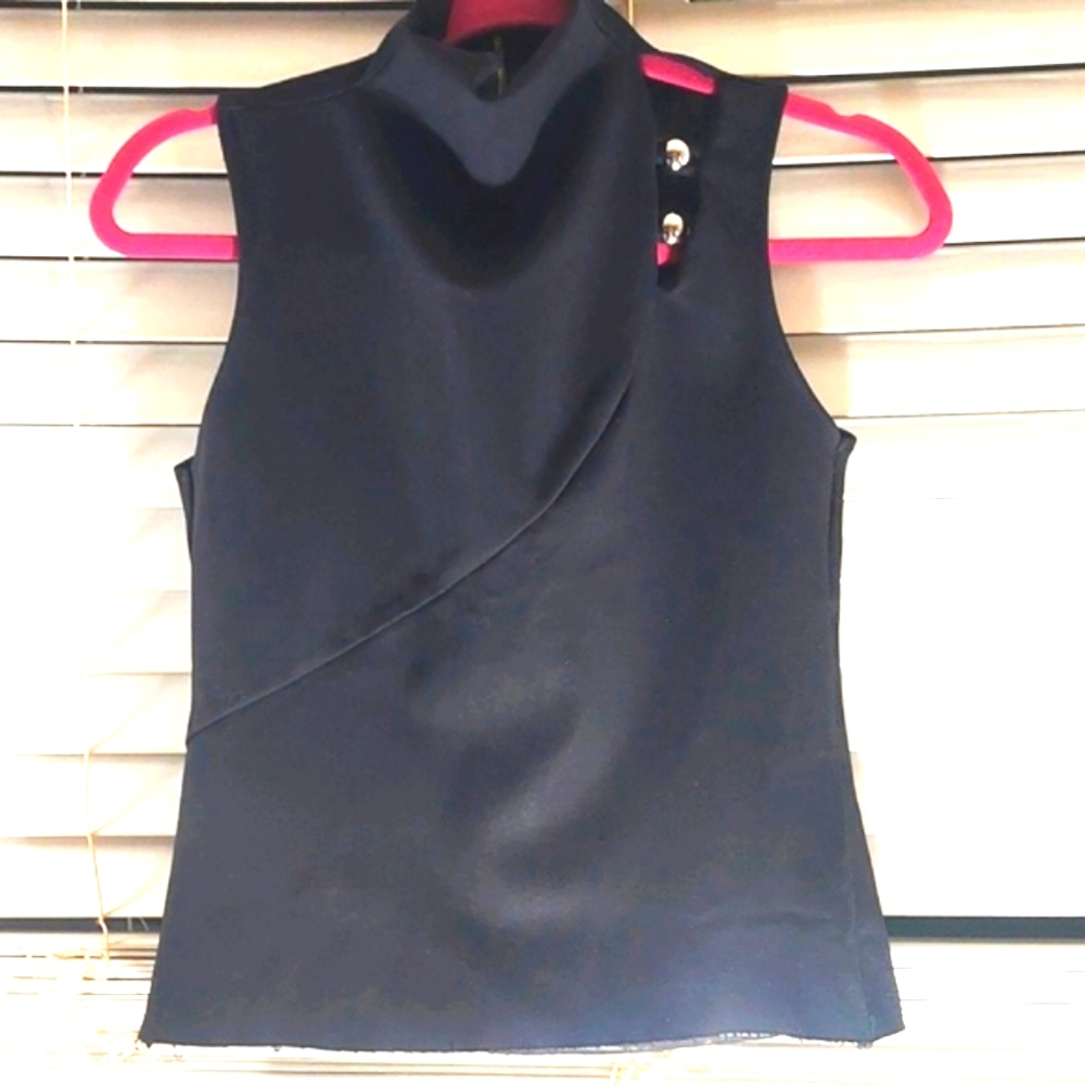 Regata Morena Rosa Gola Alta Preta Top SZ M